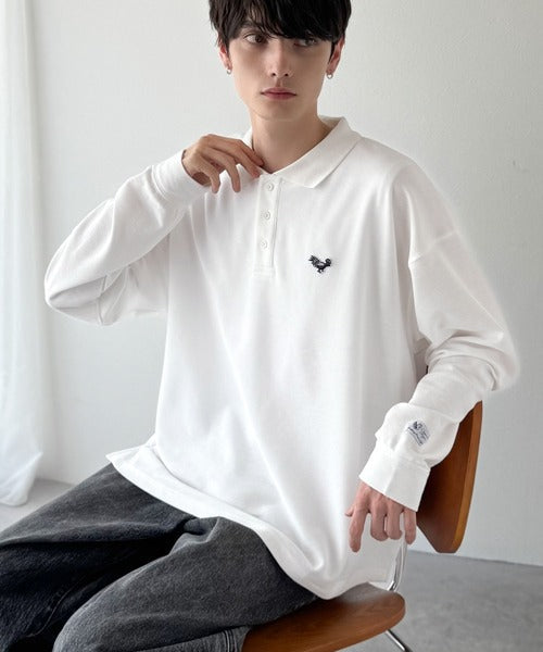 【Classical Origin】「上質な日常。」胸刺繍入り鹿の子ポロシャツ(長袖)/Embroidery Basic Polo Shirt co1150052