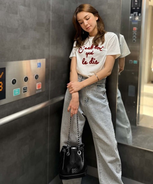 【mily bilet】わがまま叶える、最強おでかけバッグ♪ロゴプレート使いチェーン巾着バッグ mi1179057