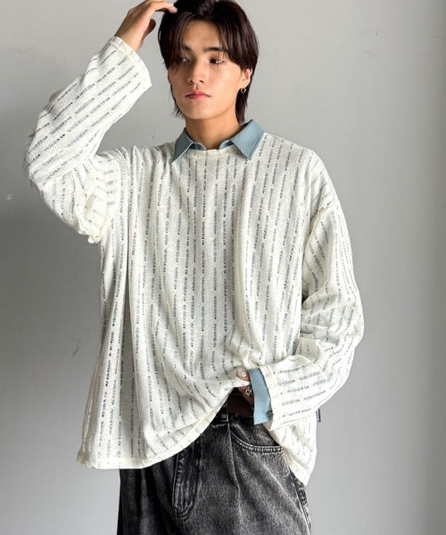 【Classical Origin】「シンプルに魅せる。」グランジモードリラックスシアープルオーバー(長袖)/Grunge Mode Relaxed Pullover co1010027