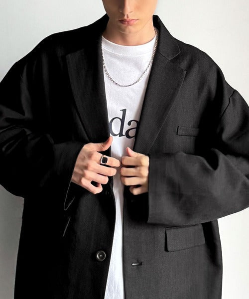 【classical origin】「際立つ、風格。」袖タックオーバーサイズジャケット(長袖)/Tucked sleeves oversized jacket ao1265014