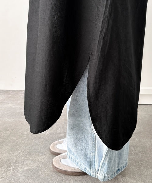 これ一枚でアウターとしても活躍♪綿100%ロングシャツワンピース(長袖) ce1020225