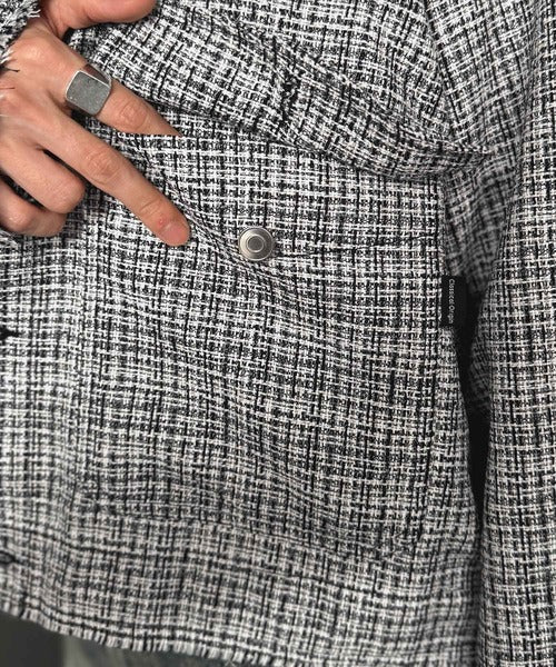 【Classical Origin】「今季トレンド。」ツイード素材ショート丈ジャケット/Tweed Short Jacket co1150060
