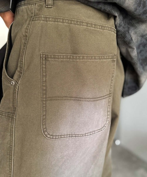 【Classical Origin】「無骨さを纏う。」綿100%ダック素材ダブルニーデザインパンツ/Duck Fabric Double Knee Detail Pants co1150058