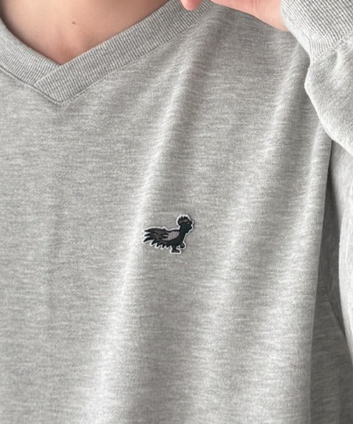 【Classical Origin】「個性をアクセントに。」袖ライン配色Vネックスウェットトレーナー(長袖)/Color Blocked Sleeves V-Neck Sweat Trainer co1150044