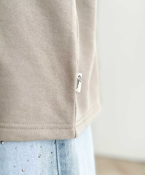 袖口くるりん。ワンポイント刺繍ハーフスリーブ裏毛Tシャツ ce1260259