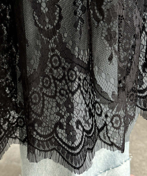 《JaVaジャバコラボ》1枚で旬な着こなし♪レースコンビチュニックTシャツワンピース jv1260327