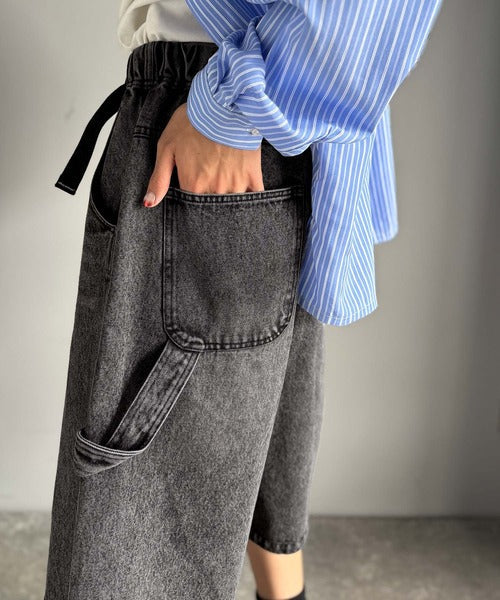 「新定番ハーフデニム。」ベルトデザイン ペインター ハーフデニムパンツ/Belted Design Painter Half Denim Pants co1150029