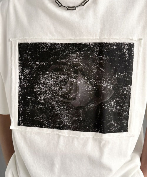 「オリジナリティ。」ピグメント加工ダブルレイヤーデザインプリントTシャツ/Pigment-Dyed Double-Layered Design Print T-Shirt co1010002