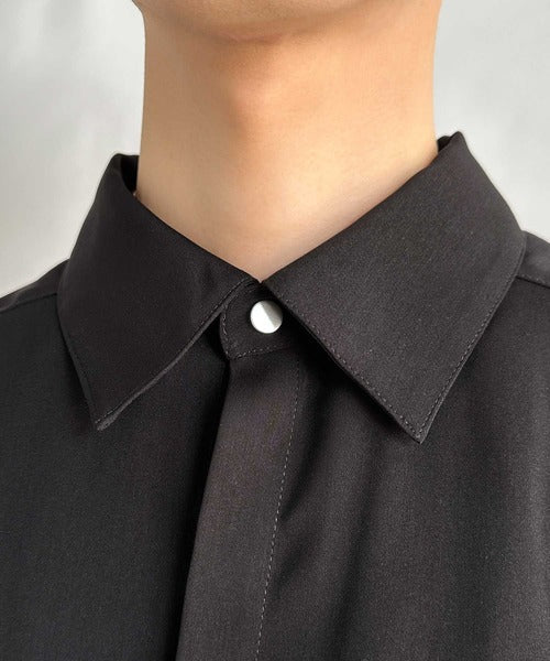 Cropper Box Style Hidden Placket Shirt /比翼デザインショート丈シャツ co1010005