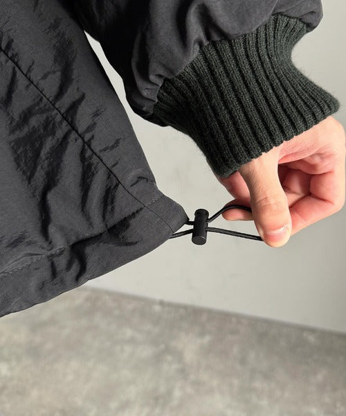 【Classical Origin】「防寒高機能。」リブハイネック中綿入りモンスターオーバージャケット/Ribbed High-Neck Padded Monster Oversized Jacket co1010036