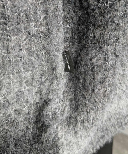 【Classical Origin】「質感で魅せる。」Gradient Boucle Knit Crew Neck Sweater/ブークレー素材グラデ―ションクルーネックセーター co0780013