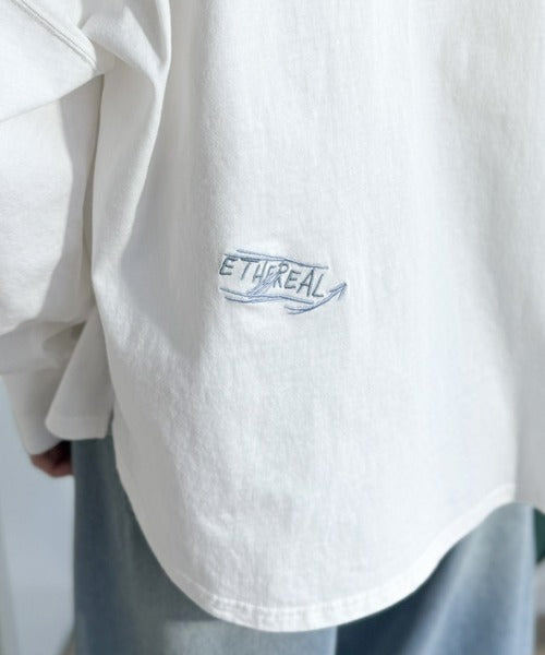 《JaVaジャバコラボ》袖を通せば、あなたも輝く。コットン100%刺繍胸元切り替えドルマンロンTEE(長袖) jv1260620
