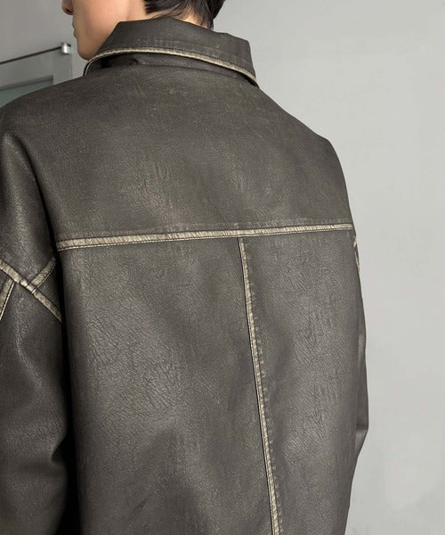 【Classical Origin】「Sランクアイテム。」ヴィンテージレザー中綿入りブルゾン/Vintage Leather Padded Blouson co1320001