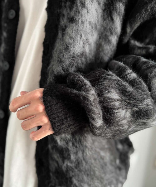 【Classical Origin】「まるで毛布。」モヘアライクシャギー素材Vネックカーディガン/Mohair-Like Shaggy Knit V-Neck Cardigan co0780003