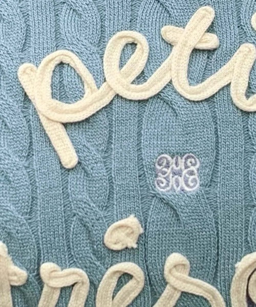 【mily bilet】上品フェミニン。コード刺繍ケーブル柄サマーニット mi1029124