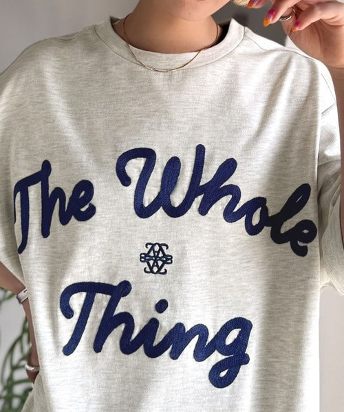 《JaVaジャバコラボ》“トレンドを纏う”コード刺繍ロゴ半袖Tシャツ(オーバーサイズ) jv1329032