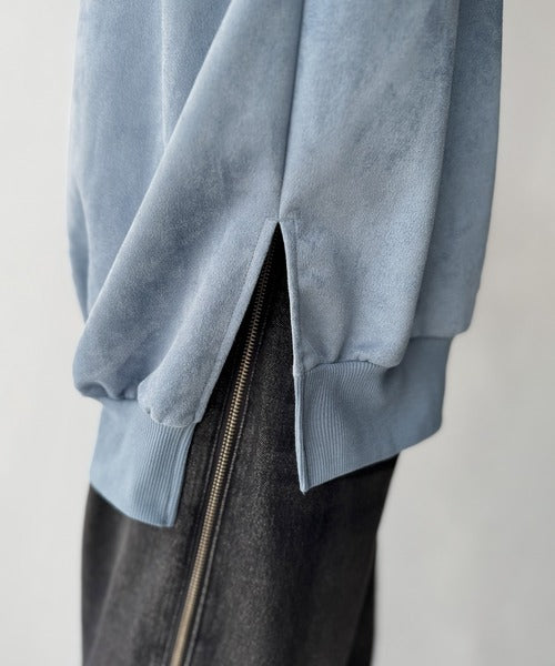 【Classical Origin】「やっぱりビッグシルエット!」スウェードポンチ素材ビックシルエットトレーナー(長袖)/Suede material big silhouette sweatshirt co1010030