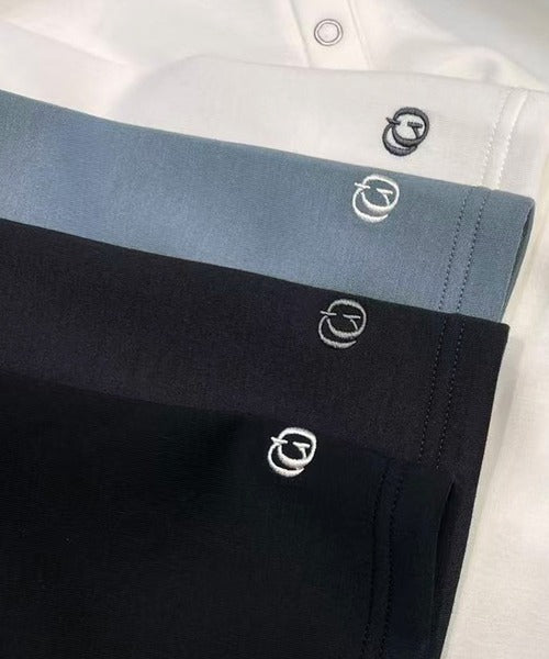 《Classical Origin》首元と袖口で魅せる、大人のゆるT。ダンボール素材ドット釦ヘンリーネックTシャツ(長袖) co1010058