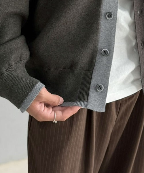 きちんと感に、差し色の遊び心を。ミラノリブ配色ニットシャツ / MILANO RIB COLOR BLOCK KNIT SHIRT co1020004