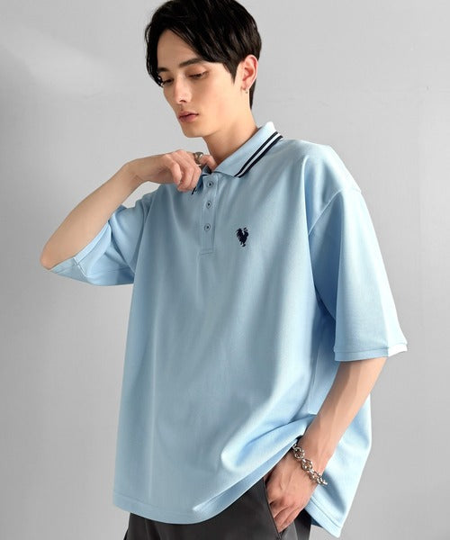 「洗練を纏う、上質な日常。」刺繍入りハイクオリティダブルフェイス素材ポロシャツ/Embroidered High-Quality Double Face Polo co1150026