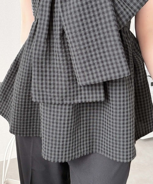 【mily bilet】忙しい朝も悩まない、初夏の一軍トップス。リボンビスチェドッキングTシャツ (半袖) mi1019145
