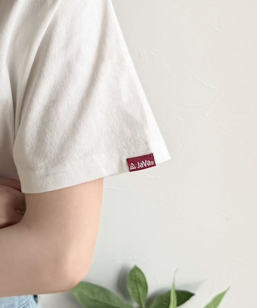 《JaVa ジャバコラボ》大人の遊び心をプラス。綿100%オオカミ刺繍Tシャツ(半袖) jv1330074