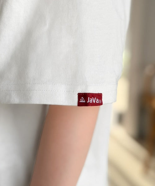 《JaVaジャバコラボ》シンプル派にも推したい!綿100%グラフィック刺繍Tシャツ(半袖) jv1050356