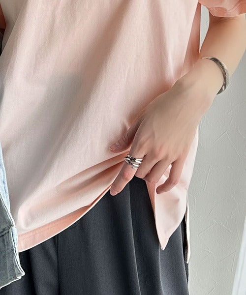 ワンランク上の大人シンプルベーシック。シルケット加工フロッキープリントTシャツ(半袖) ce1020202
