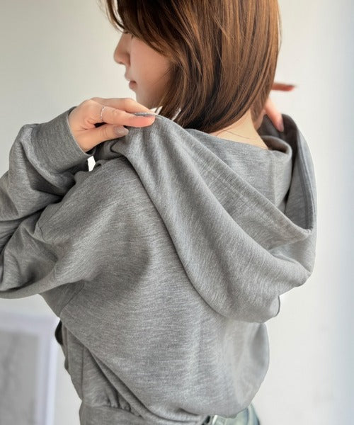 【mily bilet】1枚は持っておきたい!垢抜け必至。胸元ワッペン付きダブルジップパーカー(長袖) mi1329090