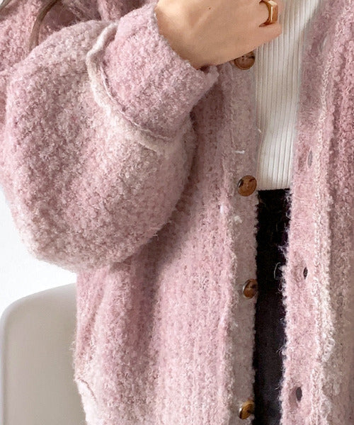 【mily bilet】ラフに旬顔スタイル。配色グラデーション ニットカーディガン mi1219007
