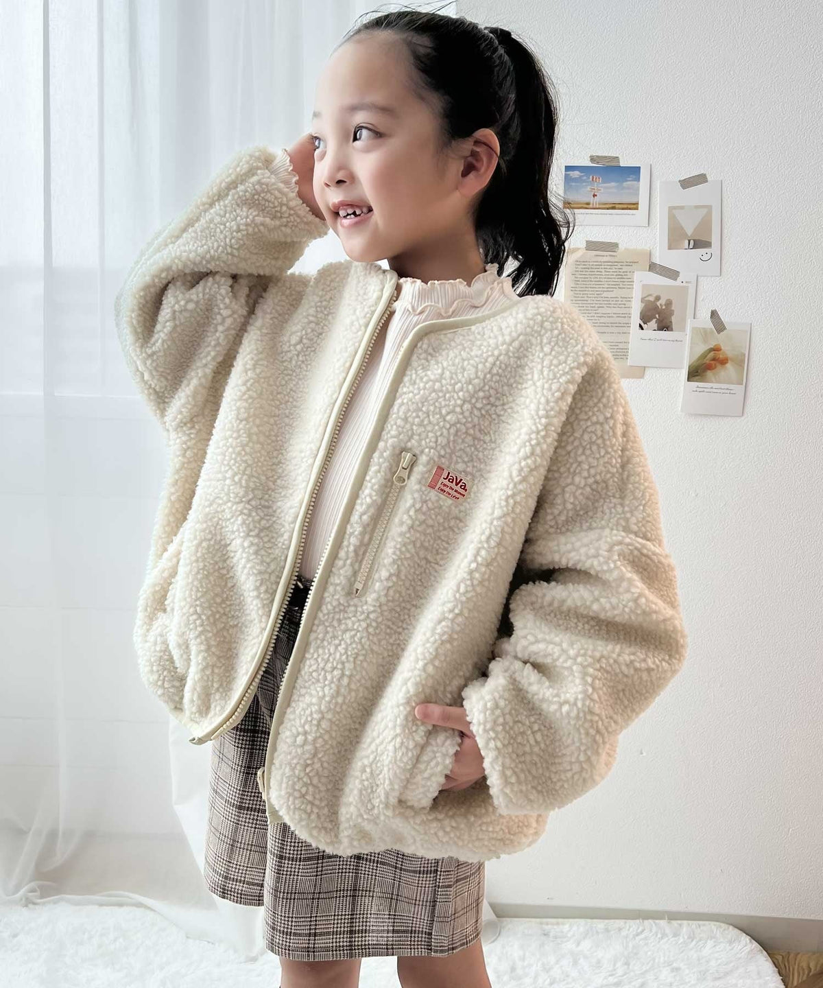 【family+】【親子コーデ】《JaVa ジャバコラボ》キッズ リバーシブルジップアップジャケット ブルゾン kcl4000