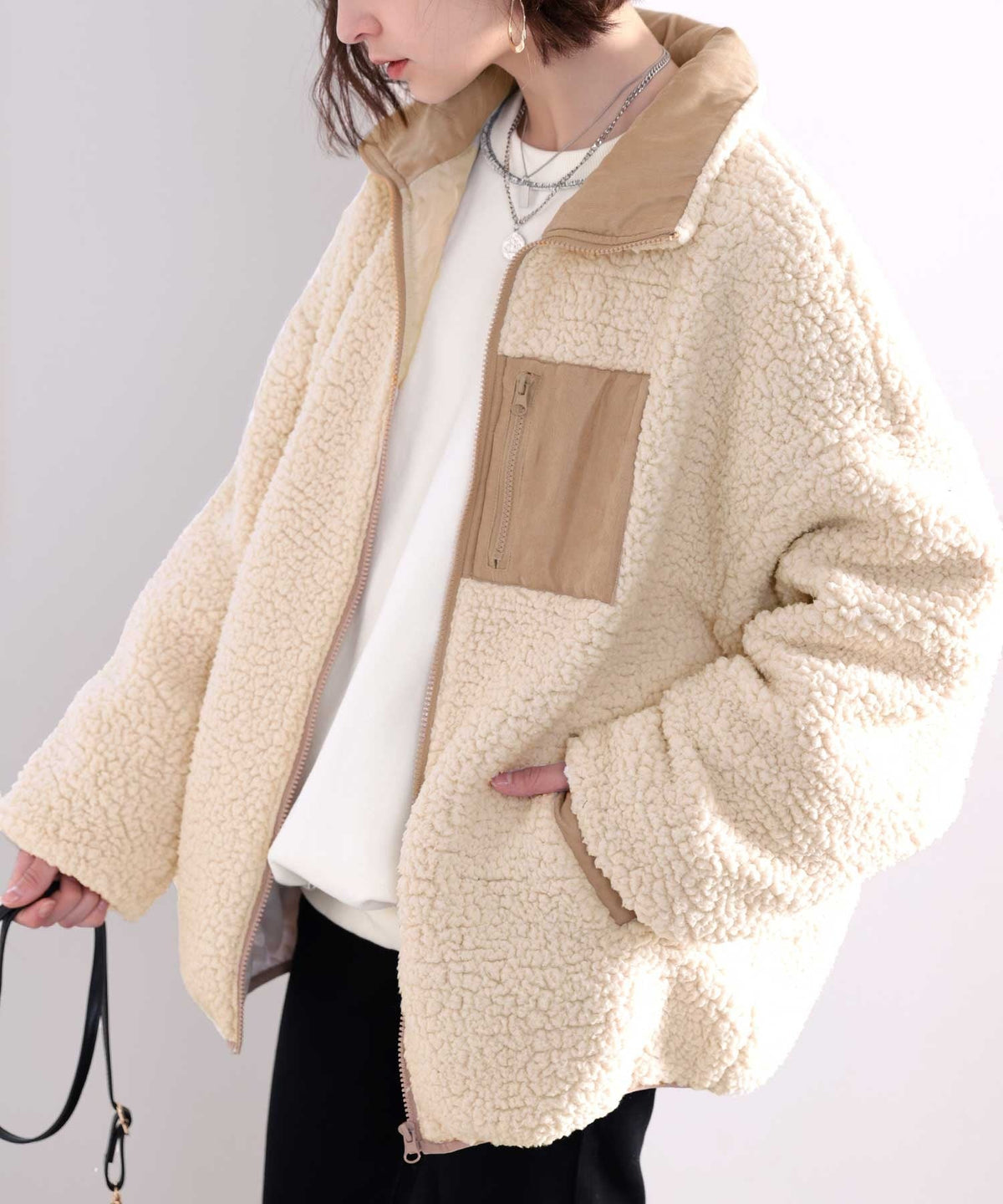 ゆるもこボアに癒され。ビッグシルエットボアブルゾン ce1010017