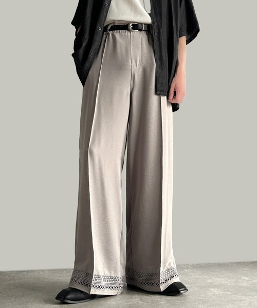 「キレイめ×抜け感」裾レース切り替えリラックスイージースラックス／Lace Panel Easy Slacks co1010020