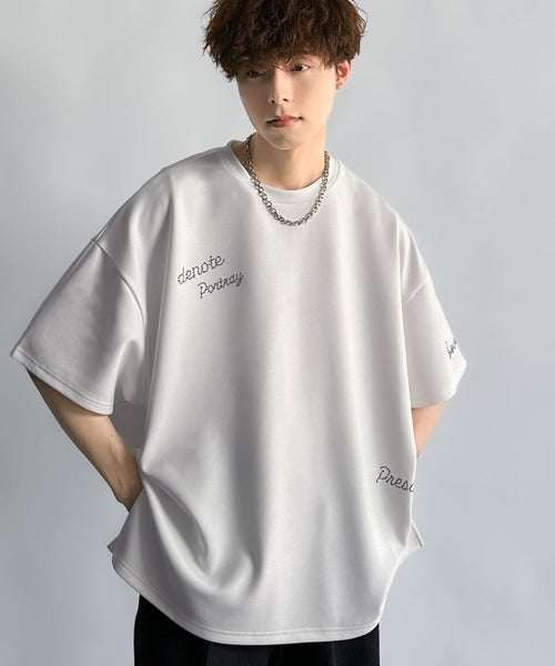 Logo Rhinestone Design Dolman Oversized Tee／ラインストーンロゴ使いドルマンオーバーサイズTシャツ co1010003