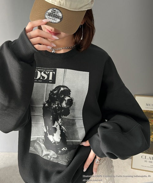 『THE SATURDAY EVENING POST』前後2way裏起毛プルオーバー【Bad Dog, Butch】 ce1260308