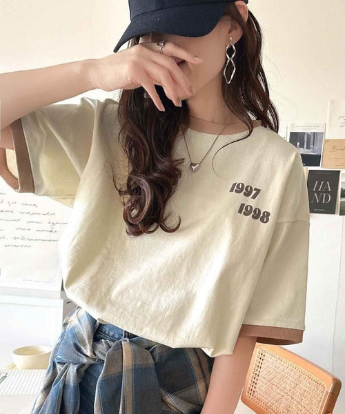 ゆるっとカジュアルに。半袖リンガーフロッキーテニスTシャツ ce1020214