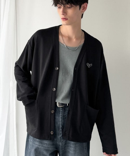 【Classical Origin】「シンプルって奥深い。」刺繍入りスウェットカーディガン（長袖）／Embroidered Design Sweat Cardigan co1150064