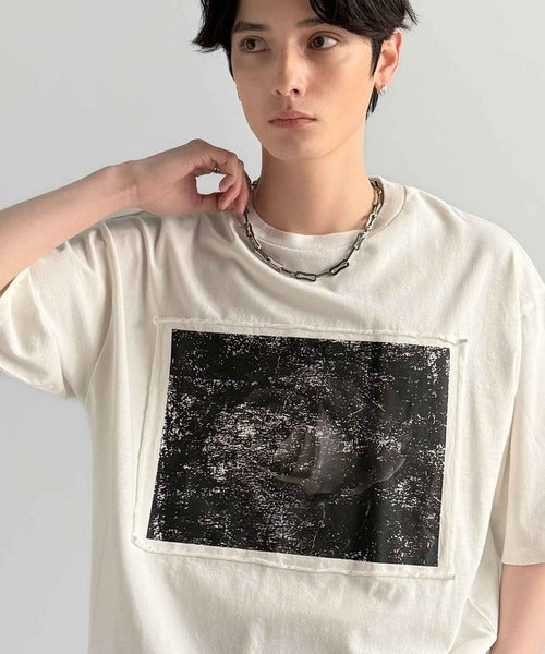 「オリジナリティ。」ピグメント加工ダブルレイヤーデザインプリントTシャツ／Pigment-Dyed Double-Layered Design Print T-Shirt co1010002