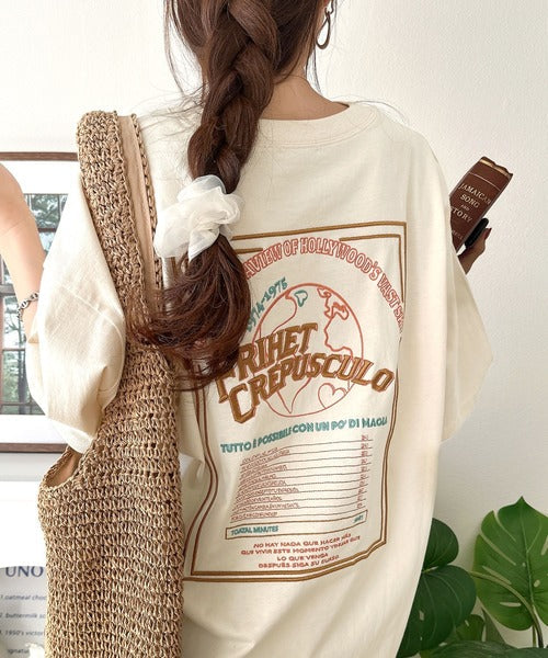 《JaVaジャバコラボ》背中で語る。綿100％バックグラフィック刺繍Tシャツ（半袖） jv1050357