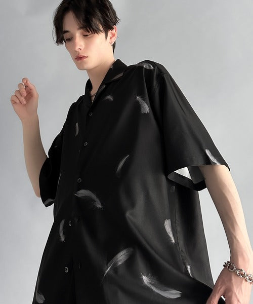 Oversized Drape Half Sleeve Shirt/総柄プリントオーバーサイズドレープ半袖シャツ co1150014