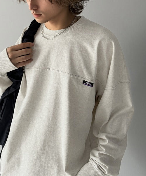 《Javaジャバコラボ》胸元javaネーム綿100%長袖フットボールTシャツ jm1050131