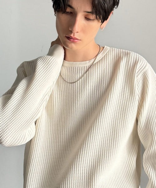 【Classical Origin】「ベーシックの必需品。」サーマルクルーネックニット/Thermal Crew Neck Knit ao1260480