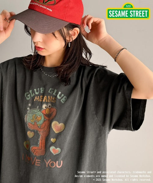 大人カジュアルにハマる。綿100％セサミキャラピグメント加工ビッグTシャツ cm1330004