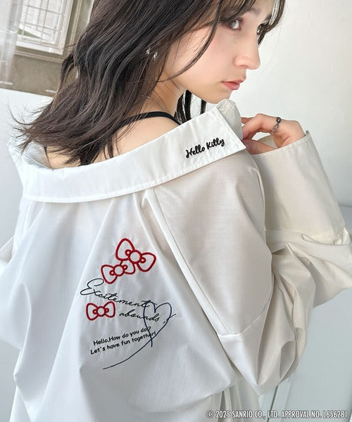 【Sanrio characters/サンリオキャラクターズ】可愛さ100％！ランダム刺繍ストライプシャツ(長袖) ce1350002