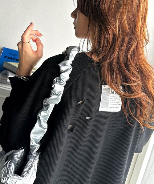 《Javaジャバコラボ》今シーズン大注目！バックJavaネーム付きダメージワッフルロンT jv1010337