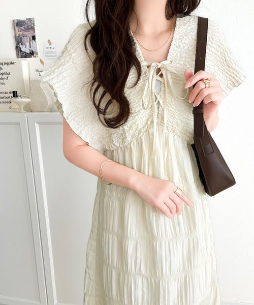 【mily bilet】高級感漂う微光沢素材。マジョリカプリーツギャザー使いフレアワンピース(ロング) mi1019068