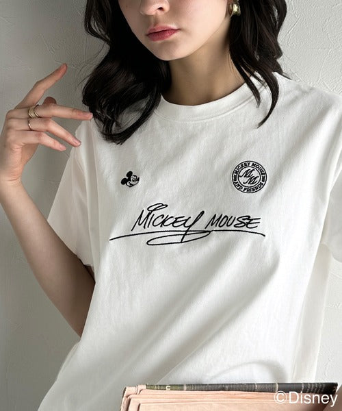 大人女子必見！　綿100％「ディズニー」サイン風刺繍Tシャツ（半袖） ce1330037