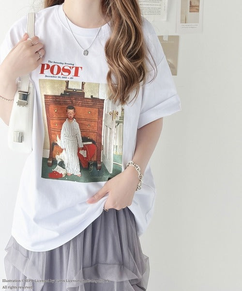 『THE SATURDAY EVENING POST』×クラシカルエルフ 別注グラフィックTシャツ 【Truth about Santa or Discover】 ce1260282