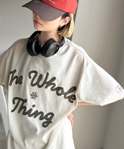 《JaVaジャバコラボ》】“トレンドを纏う”コード刺繍ロゴTシャツ(オーバーサイズ) jm1329032