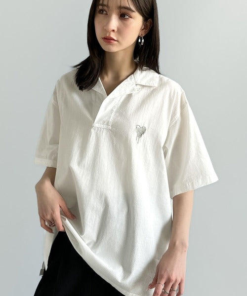 Cotton100%  Ripstop Open Collar Pullover Shirt／コットン100％リップストップ素材オープンカラープルオーバーシャツ co1150012